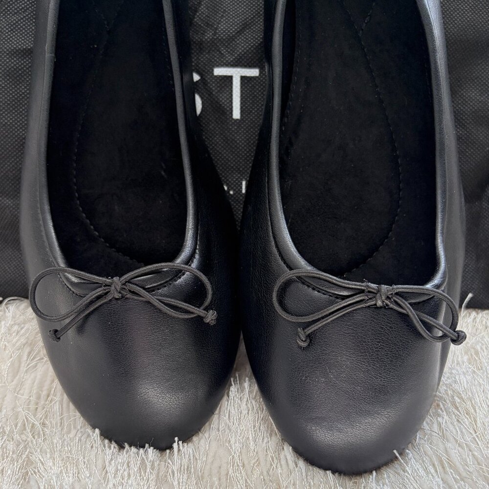 Justfab Gemma Black Bow Flats Size 9.5 (NEW)